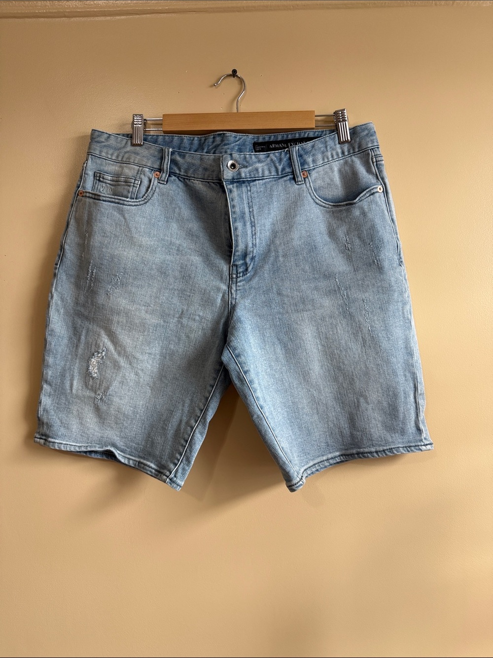 Armani Exchange Light Wash Denim Shorts